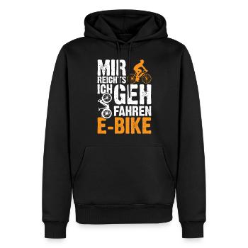 Mir reichts ich geh E-Bike fahren | E Bikes - Männer Premium Bio Hoodie - Schwarz - Vorne - Nico (187cm)