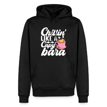 Capybara Wasserschwein - Sweat à capuche Premium bio Homme - noir - Devant - Nico (187cm)