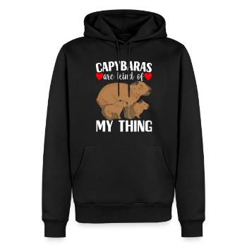 Capybara Wasserschwein - Sweat à capuche Premium bio Homme - noir - Devant - Nico (187cm)