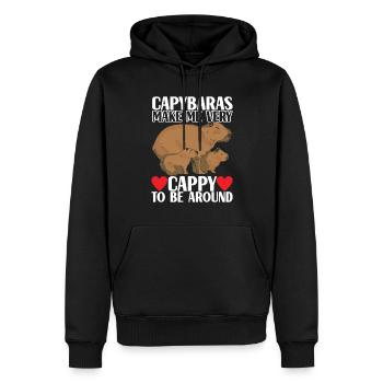 Capybara Wasserschwein - Sweat à capuche Premium bio Homme - noir - Devant - Nico (187cm)