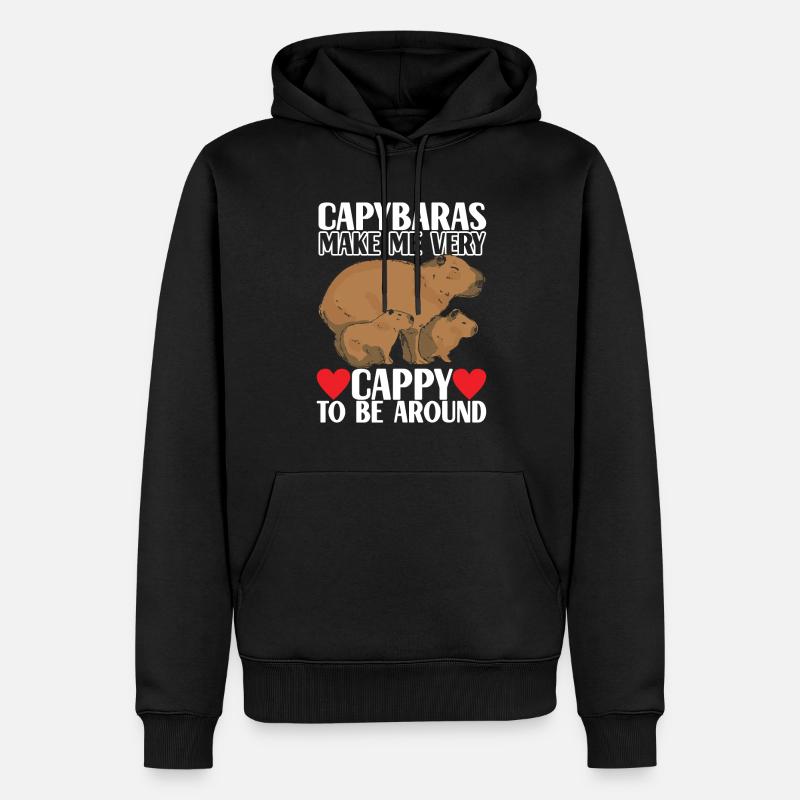 Capybara Wasserschwein - Sweat à capuche Premium bio Homme - noir