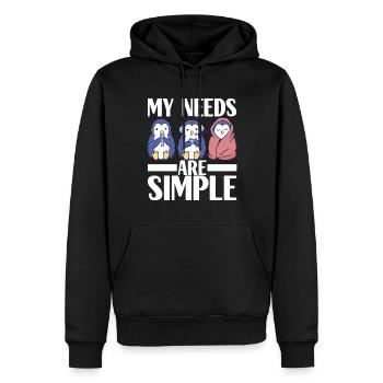 Joueurs de jeu - Sweat à capuche Premium bio Homme - noir - Devant - Nico (187cm)