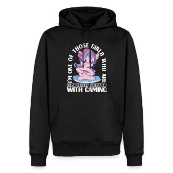 Joueurs de jeu - Sweat à capuche Premium bio Homme - noir - Devant - Nico (187cm)