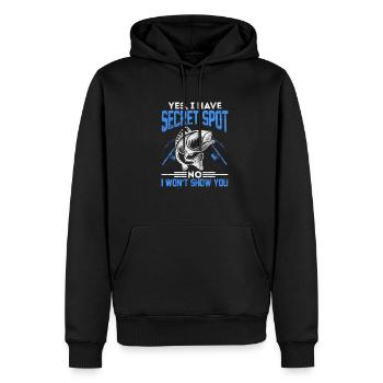 Angler - Männer Premium Bio Hoodie - Schwarz - Vorne - Nico (187cm)