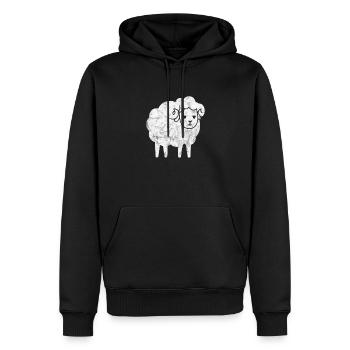 Schaf Schafe Bauernhof Tier Schafbock Geschenk - Männer Premium Bio Hoodie - Schwarz - Vorne - Nico (187cm)