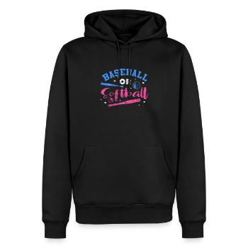 Softball Baseball Grossesse - Sweat à capuche Premium bio Homme - noir - Devant - Nico (187cm)