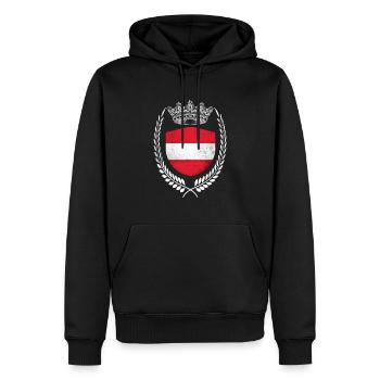 Austria Flag Flag - Men’s Premium Organic Hoodie - black - Front - Nico (187cm)