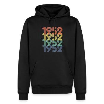 Cool Retro 1952, 70 ans, cadeau de 70e anniversaire - Sweat à capuche Premium bio Homme - noir - Devant - Nico (187cm)