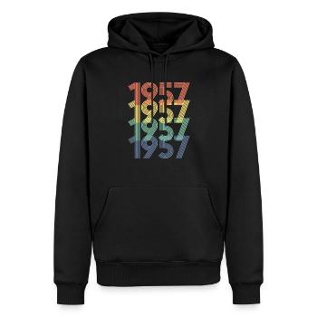 Cool Retro 1957, 65 Jahre alt, Geschenk zum 65. Geburtstag - Männer Premium Bio Hoodie - Schwarz - Vorne - Nico (187cm)