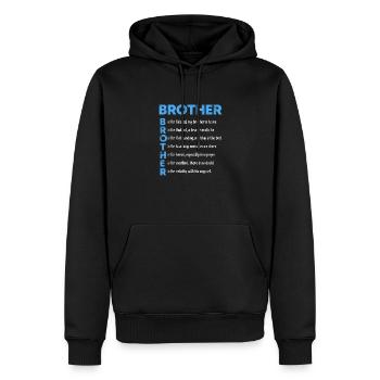 Frère - Sweat à capuche Premium bio Homme - noir - Devant - Nico (187cm)