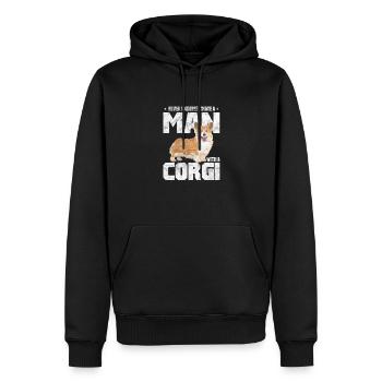 Welsh Corgi Dog Dog Dog Race Cadeau - Sweat à capuche Premium bio Homme - noir - Devant - Nico (187cm)