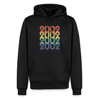 Cool Retro 2002, 21 Jahre alt, Geschenk zum 21. Geburtstag - Männer Premium Bio Hoodie - Schwarz - Vorne - Nico (187cm)