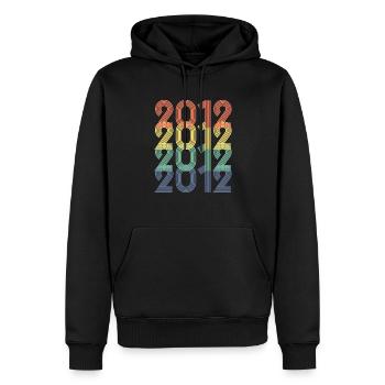 Cool Retro 2012, 11 Jahre alt, Kinder zum 11. Geburtstag - Männer Premium Bio Hoodie - Schwarz - Vorne - Nico (187cm)