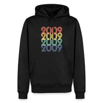 Cool Retro 2009, 14 Jahre alt, 14. Geburtstag Teens - Männer Premium Bio Hoodie - Schwarz - Vorne - Nico (187cm)