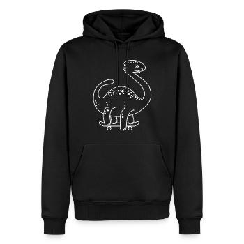 Bébé patineur dinosaure sur skateboard pour les enfants. - Sweat à capuche Premium bio Homme - noir - Devant - Nico (187cm)