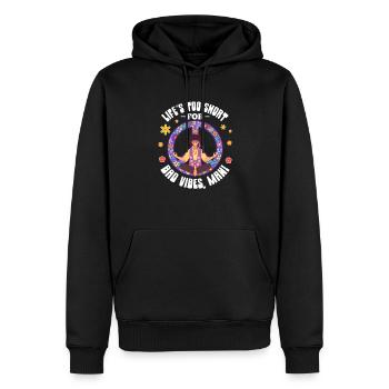 Hippie Peace Flower Power Amour Paix Cadeau - Sweat à capuche Premium bio Homme - noir - Devant - Nico (187cm)
