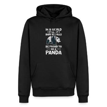 Panda - Sweat à capuche Premium bio Homme - noir - Devant - Nico (187cm)