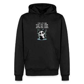 Panda - Sweat à capuche Premium bio Homme - noir - Devant - Nico (187cm)