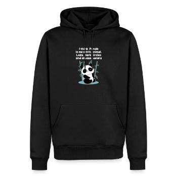 Panda Panda Ours Ours Animal Pandas Cadeau - Sweat à capuche Premium bio Homme - noir - Devant - Nico (187cm)