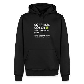 Entraîneur de softball - Sweat à capuche Premium bio Homme - noir - Devant - Nico (187cm)