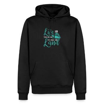 Bateau de croisière Cadeau de bateau de vacances - Sweat à capuche Premium bio Homme - noir - Devant - Nico (187cm)