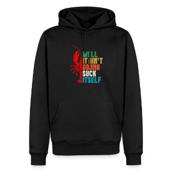 Écrevisse - Sweat à capuche Premium bio Homme - noir - Devant - Nico (187cm)