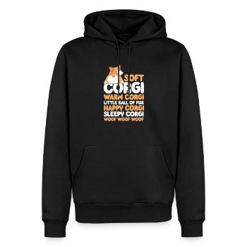 Corgi - Männer Premium Bio Hoodie - Schwarz - Vorne - Nico (187cm)