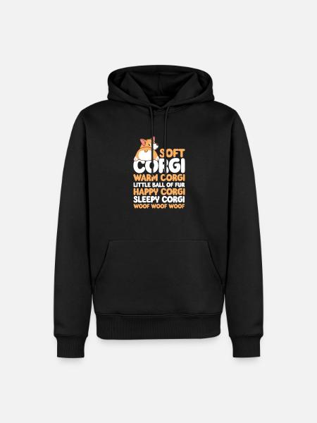 Corgi - Men’s Premium Organic Hoodie - black