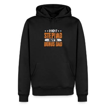 Stiefvater - Männer Premium Bio Hoodie - Schwarz - Vorne - Nico (187cm)