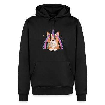 Welsh Corgi Dog Dog Dog Race Cadeau - Sweat à capuche Premium bio Homme - noir - Devant - Nico (187cm)
