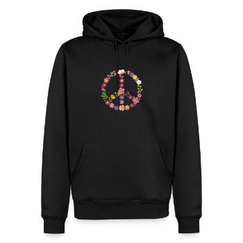 Hippie - Männer Premium Bio Hoodie - Schwarz - Vorne - Nico (187cm)