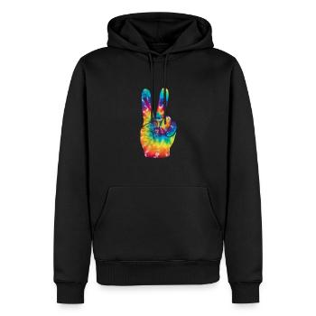 Hippie - Männer Premium Bio Hoodie - Schwarz - Vorne - Nico (187cm)