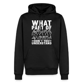 Taub Taubstumm Deaf - Männer Premium Bio Hoodie - Schwarz - Vorne - Nico (187cm)