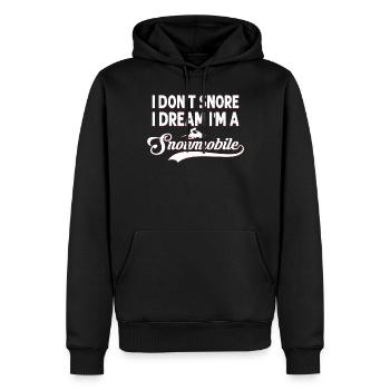 Ich schnarche nicht, ich träum ich bin ein Motor - Männer Premium Bio Hoodie - Schwarz - Vorne - Nico (187cm)
