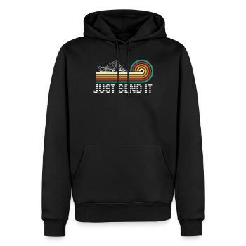 Just Sent It für Motorschlitten und Skimobile - Männer Premium Bio Hoodie - Schwarz - Vorne - Nico (187cm)