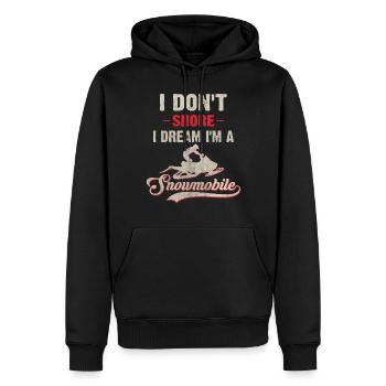 Ich schnarche nicht, ich träum ich bin ein - Männer Premium Bio Hoodie - Schwarz - Vorne - Nico (187cm)
