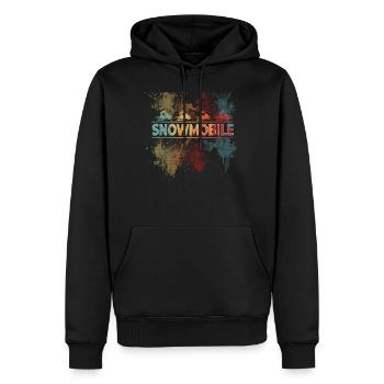 Schneemobil Kunst Retro Farbklecks - Männer Premium Bio Hoodie - Schwarz - Vorne - Nico (187cm)