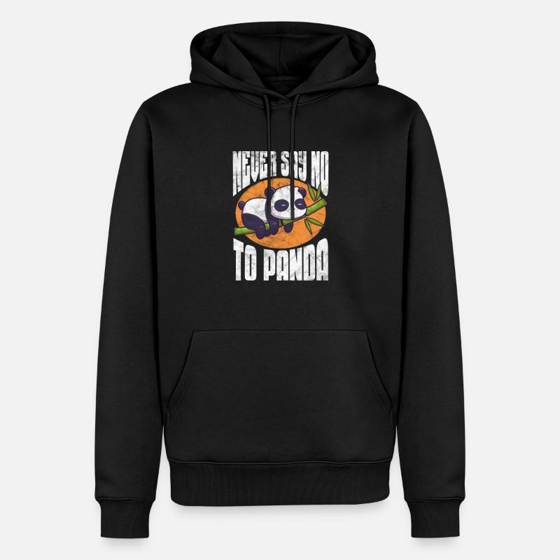 Panda - Männer Premium Bio Hoodie - Schwarz