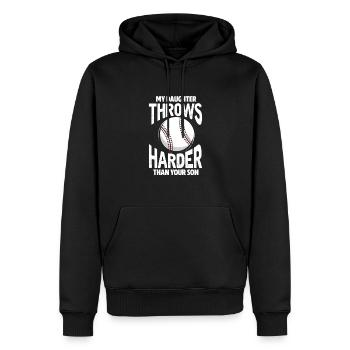 Softball Tochter Baseball Vater Mutter Geschenk - Männer Premium Bio Hoodie - Schwarz - Vorne - Nico (187cm)