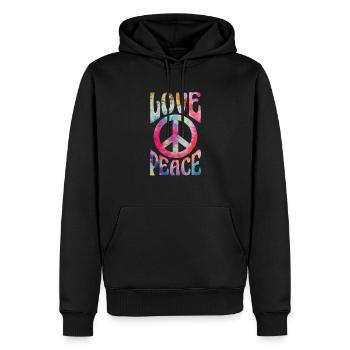 Hippie - Männer Premium Bio Hoodie - Schwarz - Vorne - Nico (187cm)