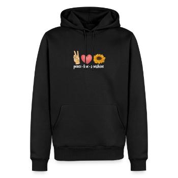 Hippie Peace Flower Power Amour Paix Cadeau - Sweat à capuche Premium bio Homme - noir - Devant - Nico (187cm)