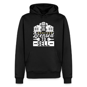 Courtier immobilier Markler Real Estate - Sweat à capuche Premium bio Homme - noir - Devant - Nico (187cm)