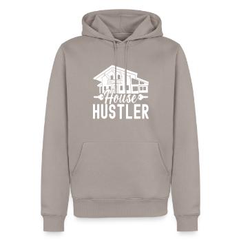Immobilienmarkler Markler Immobilien - Männer Premium Bio Hoodie - Taupe - Vorne - Nico (187cm)