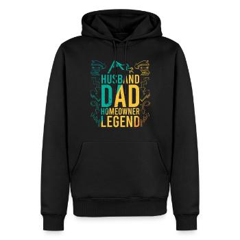 Pendaison de crémaillère Papa - Sweat à capuche Premium bio Homme - noir - Devant - Nico (187cm)