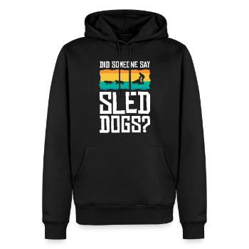 Traîneau à chiens | Mushing - Sweat à capuche Premium bio Homme - noir - Devant - Nico (187cm)