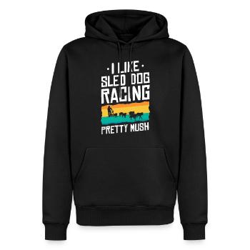 Traîneau à chiens | Mushing - Sweat à capuche Premium bio Homme - noir - Devant - Nico (187cm)