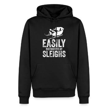 Traîneau à chiens | Mushing - Sweat à capuche Premium bio Homme - noir - Devant - Nico (187cm)