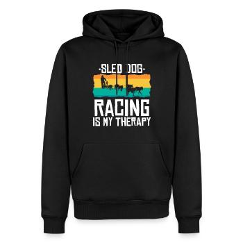 Traîneau à chiens | Mushing - Sweat à capuche Premium bio Homme - noir - Devant - Nico (187cm)