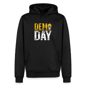 Demo Day Bauarbeiter Abruch Experten Helm Pflicht - Männer Premium Bio Hoodie - Schwarz - Vorne - Nico (187cm)