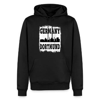 Dortmund Deutschland Stadt Skyline Heimat Liebe - Männer Premium Bio Hoodie - Schwarz - Vorne - Nico (187cm)